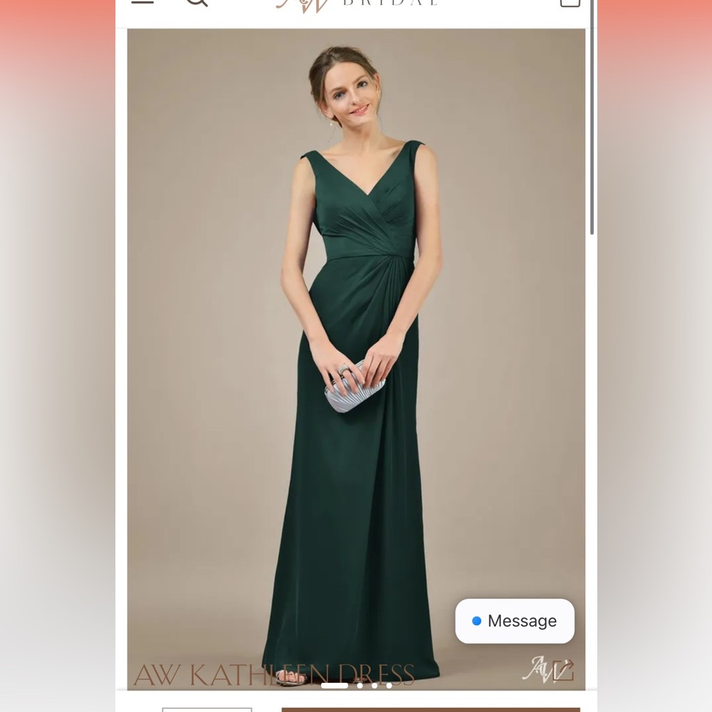 Dark emerald wedding guest dress